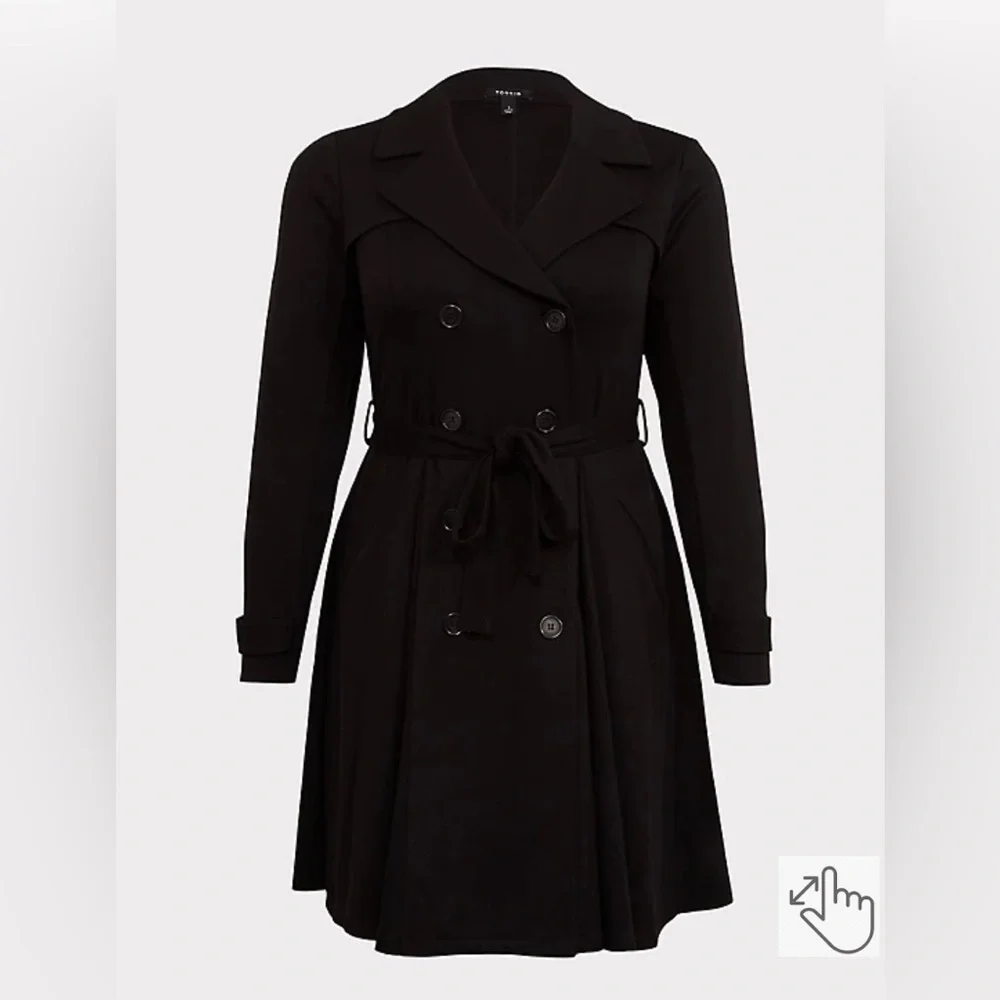 Torrid Brushed Ponte Trench Coat. Size LARGE. (Torrid size 0) - Picture 5 of 7